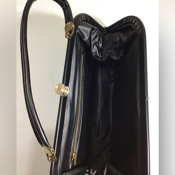 Vintage Admiral Women Patent Leather Geometrical Frame Wrist Handbag 50’s-60’s - Picture 4 of 9